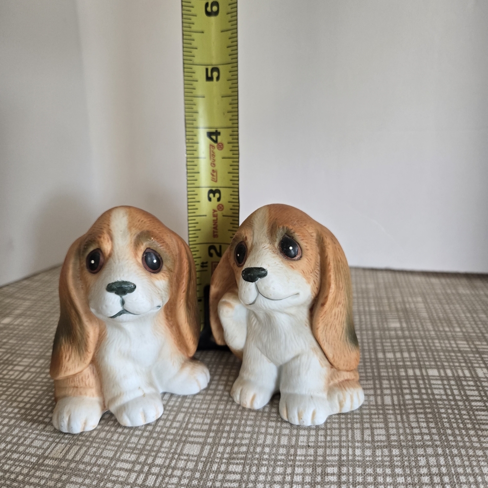 Homco Vintage Adorable Basset Hound Or Beagle Puppy Figurines. - Picture 4 of 5
